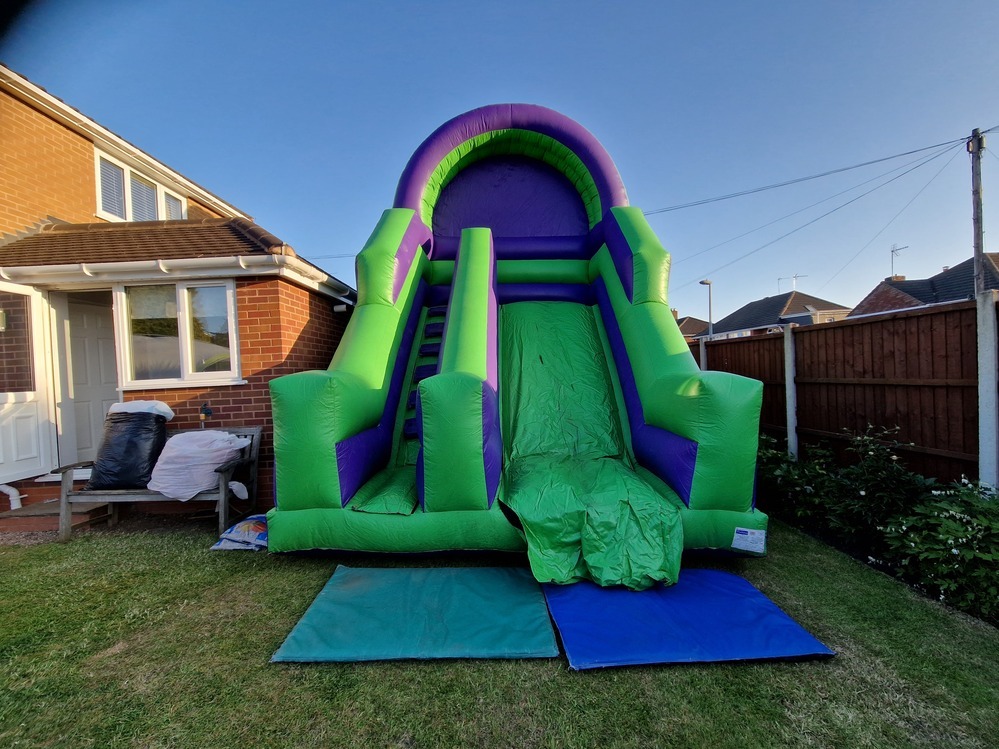 Purple Green 8ft Bouncy Slide